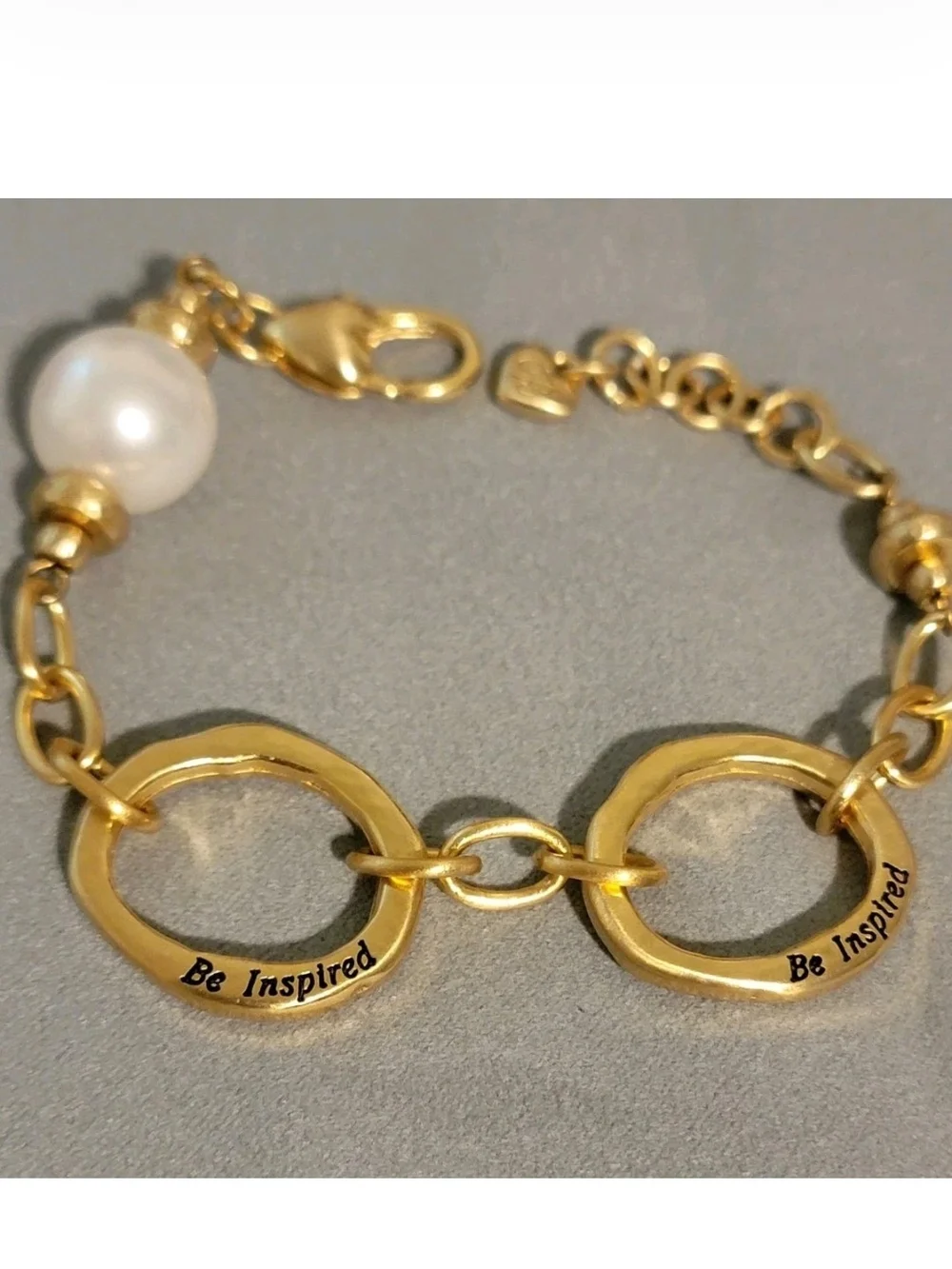 Brighton Gold-Tone Be Inspired Pearl Charm Bracelet